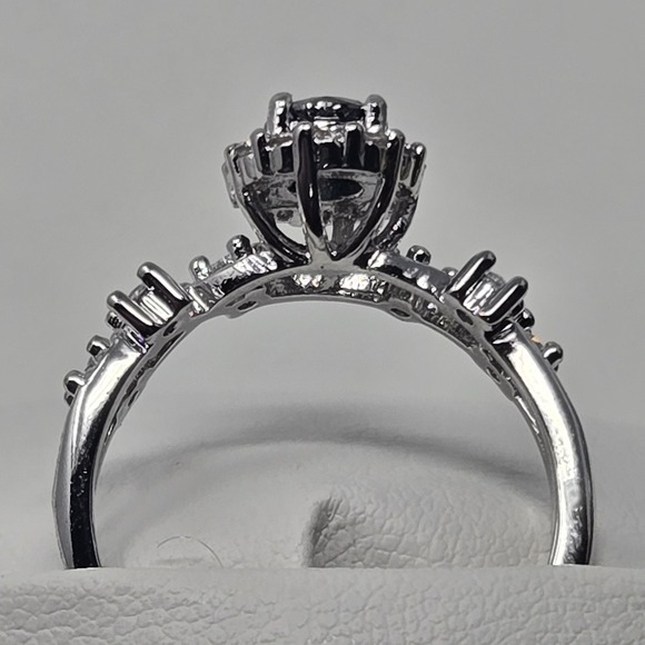 .5ct Black Moissanite Ring Round Halo Vine GRA Cert White Gold Plated Sizes 6-12 - Picture 10 of 13